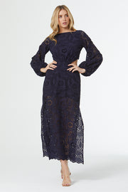 Malu Eyelet Dress // French Navy