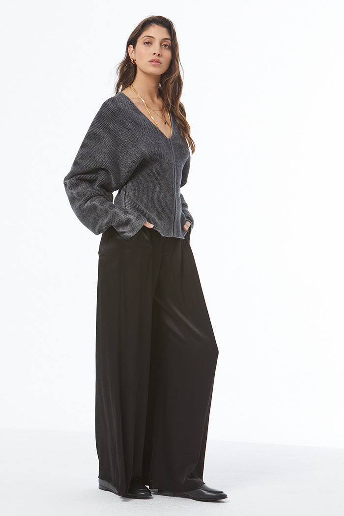 Stephen V-Neck Sweater // Black Mineral Wash