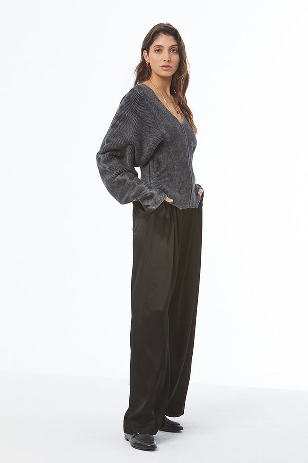 Stephen V-Neck Sweater // Black Mineral Wash