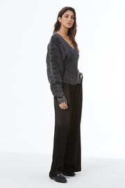 Stephen V-Neck Sweater // Black Mineral Wash