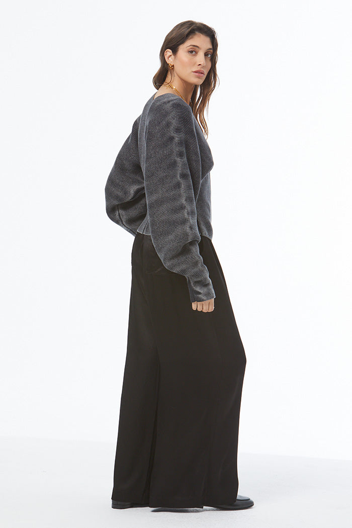 Stephen V-Neck Sweater // Black Mineral Wash