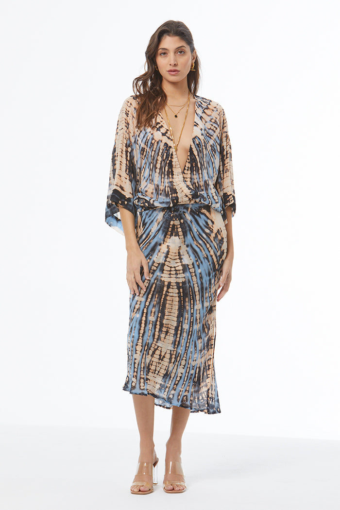 NEWALRIN☆Jenny cubic chiffon long skirt Felicity Chiffon Skirt // Cyan Nexus Wash – Young Fabulous