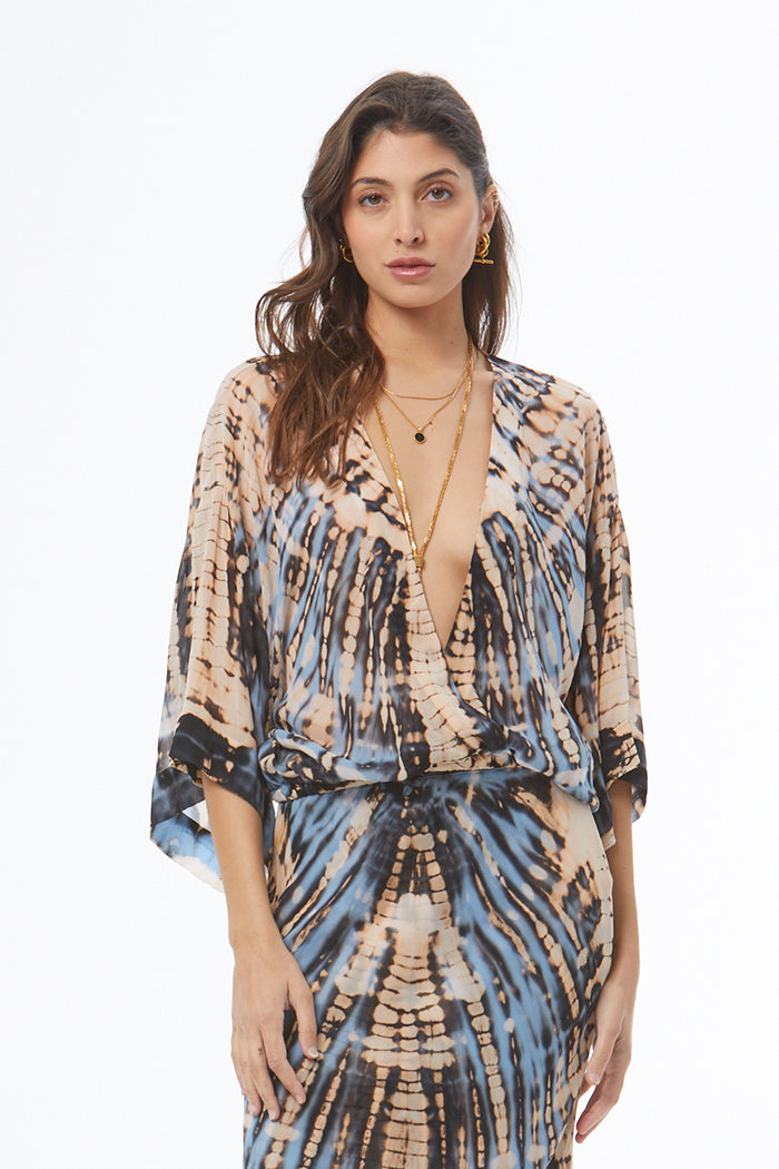 Tia Chiffon Top // Cyan Nexus Wash