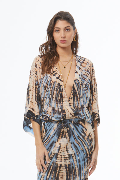 Tia Chiffon Top // Cyan Nexus Wash