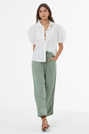 Barret Linen Barrel Pant // Hedge Pigment