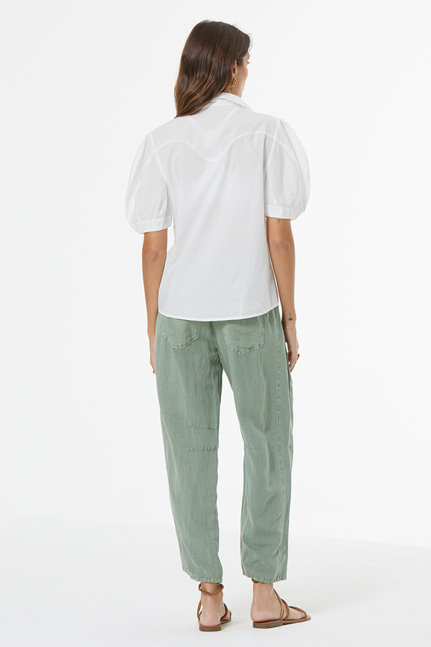 Barret Linen Barrel Pant // Hedge Pigment