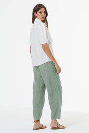 Barret Linen Barrel Pant // Hedge Pigment