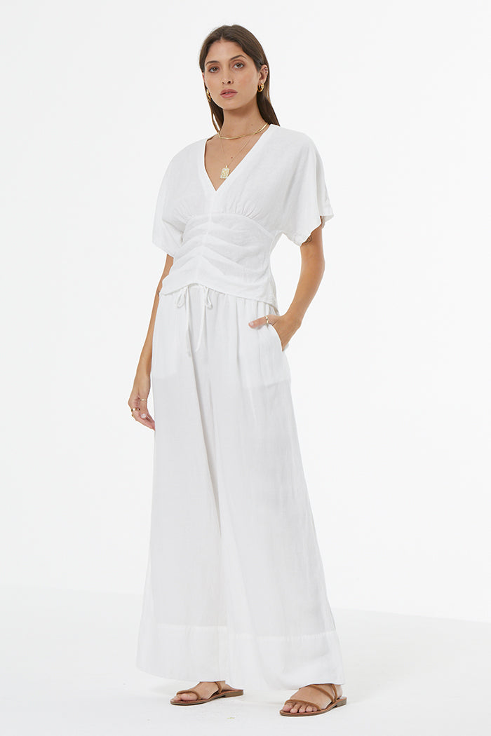 Silvana Pleated Top // Bone