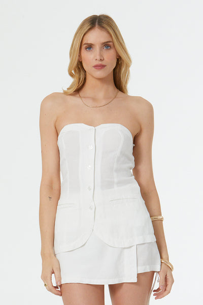 Benji Strapless Waist Coat // Bone