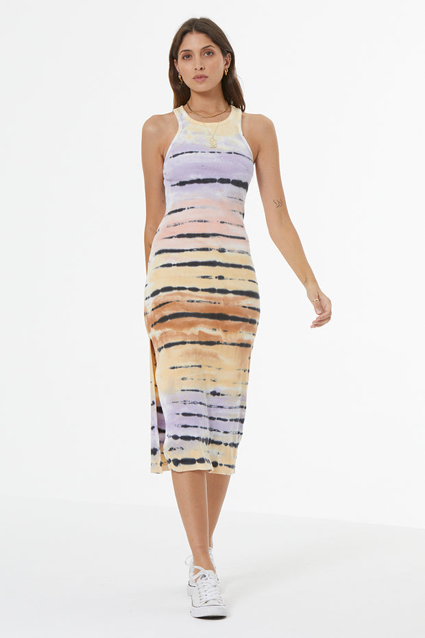 Iggy Rib Midi Dress // Dusty Iris Calico Wash