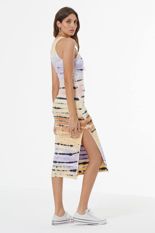 Iggy Rib Midi Dress // Dusty Iris Calico Wash