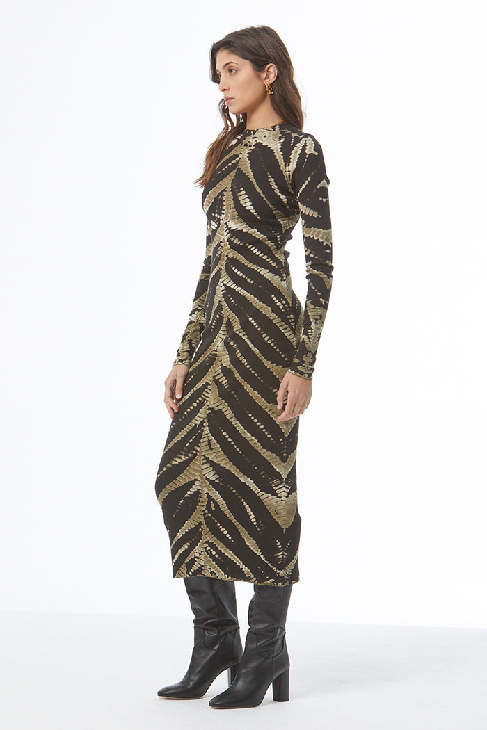 Dax Midi Dress // Black Savannah Wash