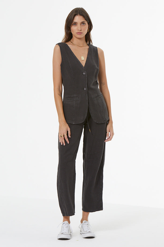 chinese dress ladies Barret Linen Barrel Pant // Black Olive Pigment – Young Fabulous & Broke