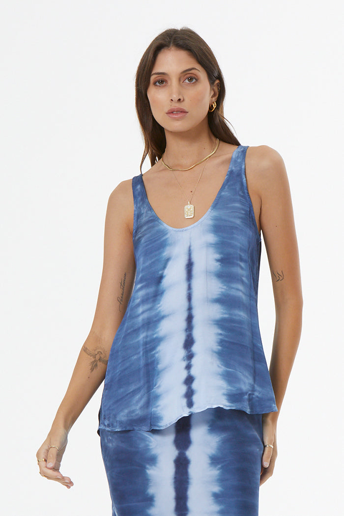 Nari Tank // Aviator Blue Pillar Wash