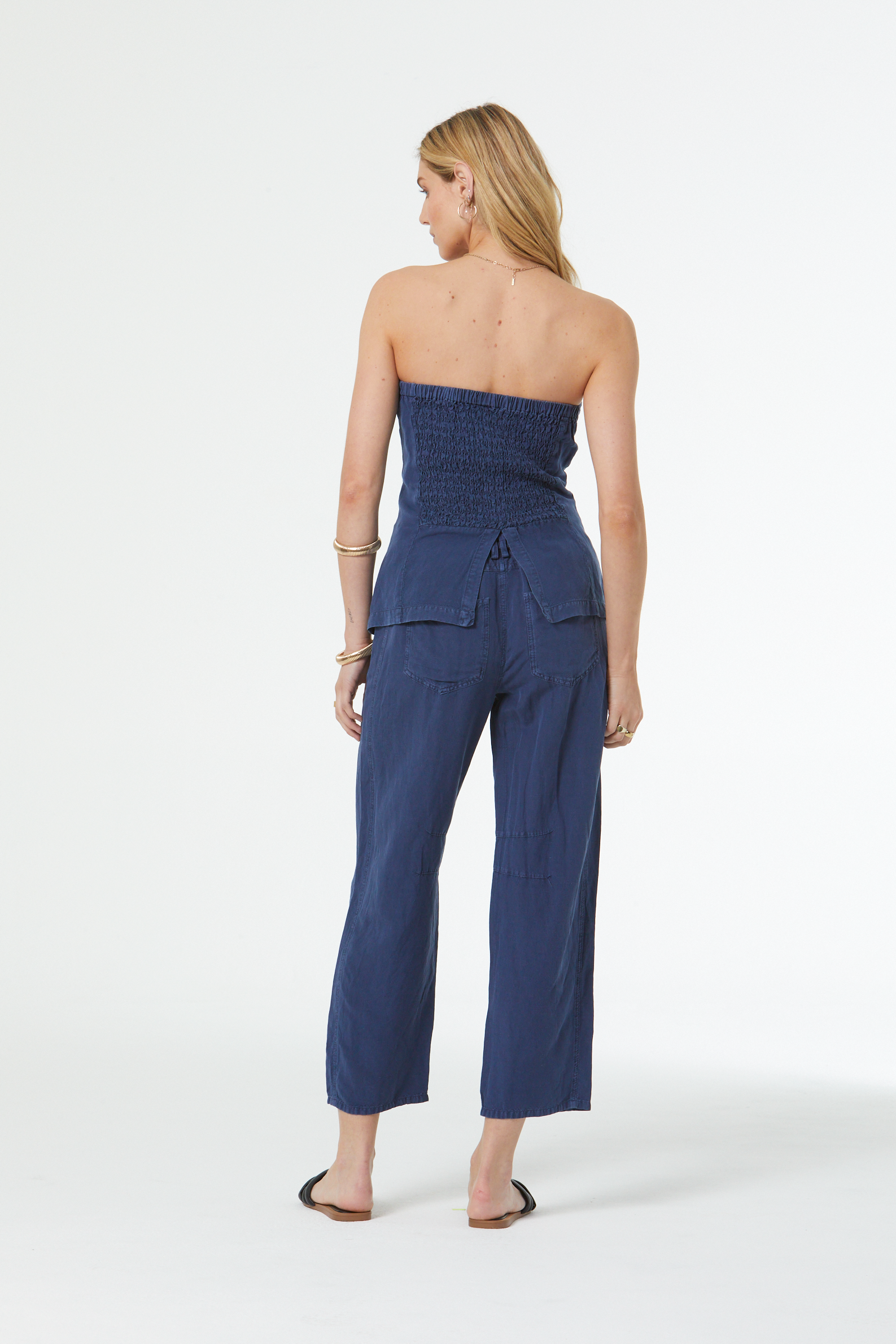 Barret Linen Barrel Pant // Aviator Blue Pigment