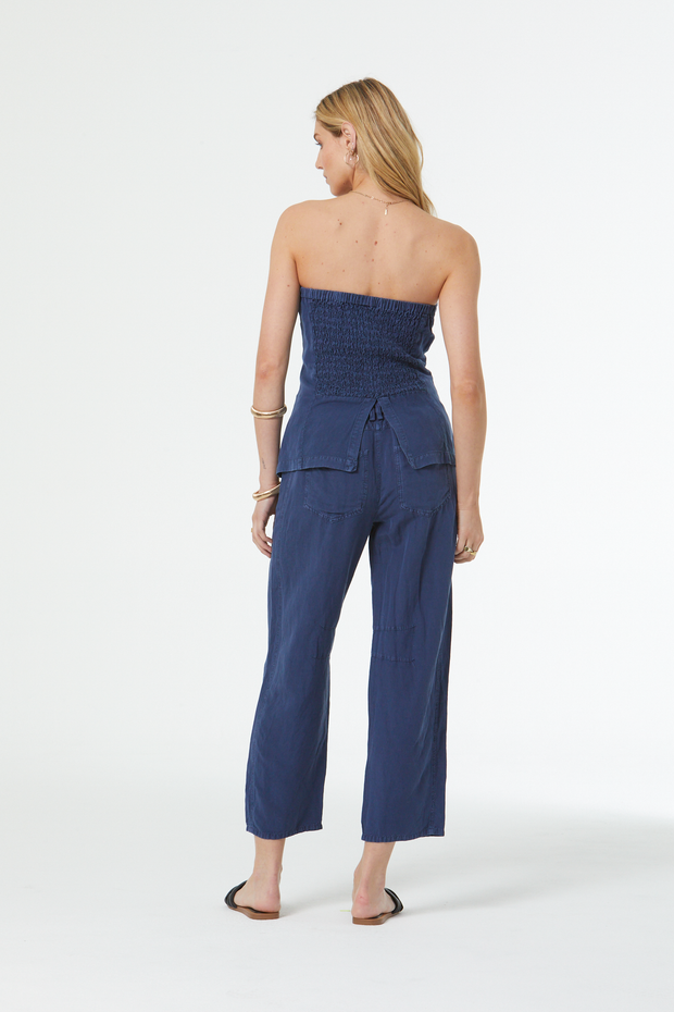 Barret Linen Barrel Pant // Aviator Blue Pigment