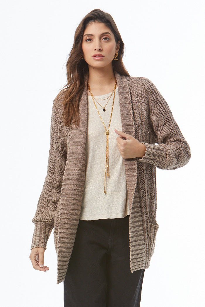 Jimmy Cable Cardi // Shiitake Mineral Wash