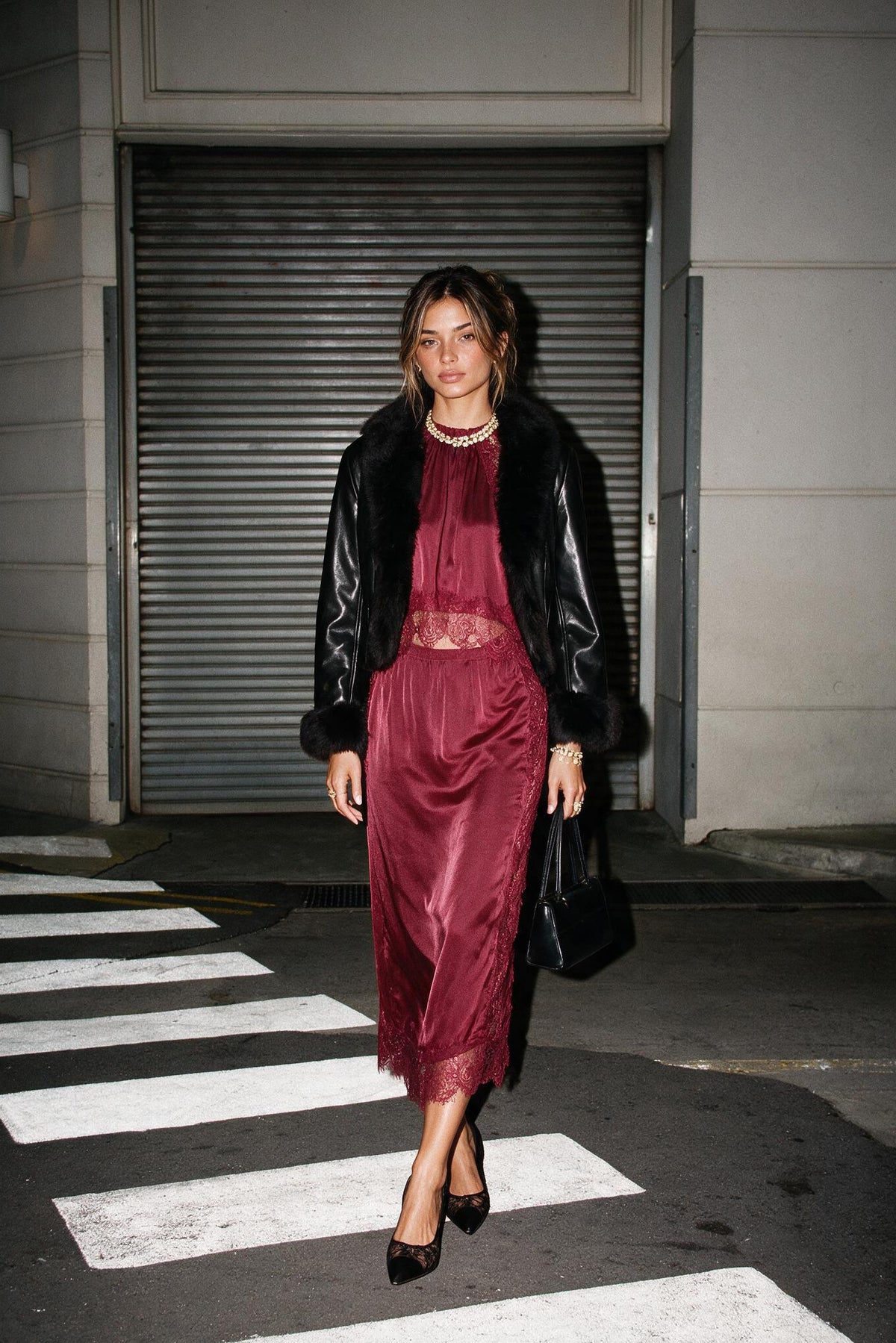Faren Skirt - Dark Ruby