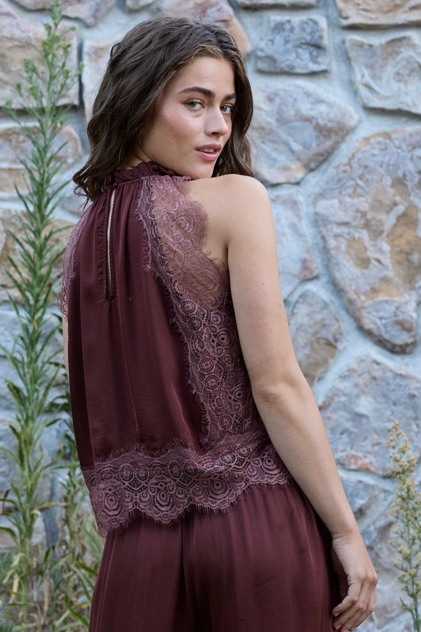 Celest Lace Top // Sepia