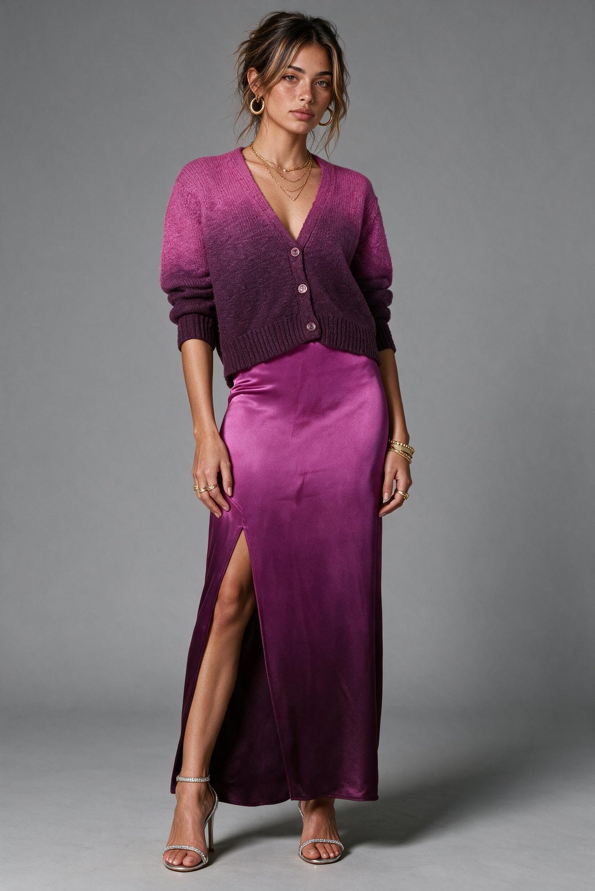 Clark Cardigan - Wild Orchid Ombre