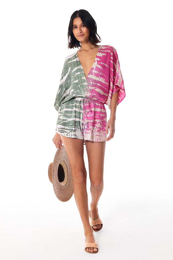 Young Fabulous good & Broke YFB Kana Kimono in Tropic Rainbow Ombre