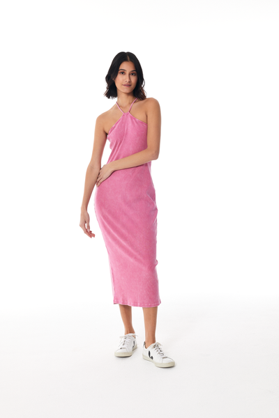 Carter Midi Dress // Pink Flash Mineral Wash ~ SAMPLE NO RETURNS