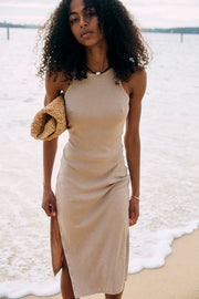 Iggy Rib Midi Dress // Sandstone Mineral Wash