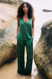 Sage Tank in Heavy Satin // Palm