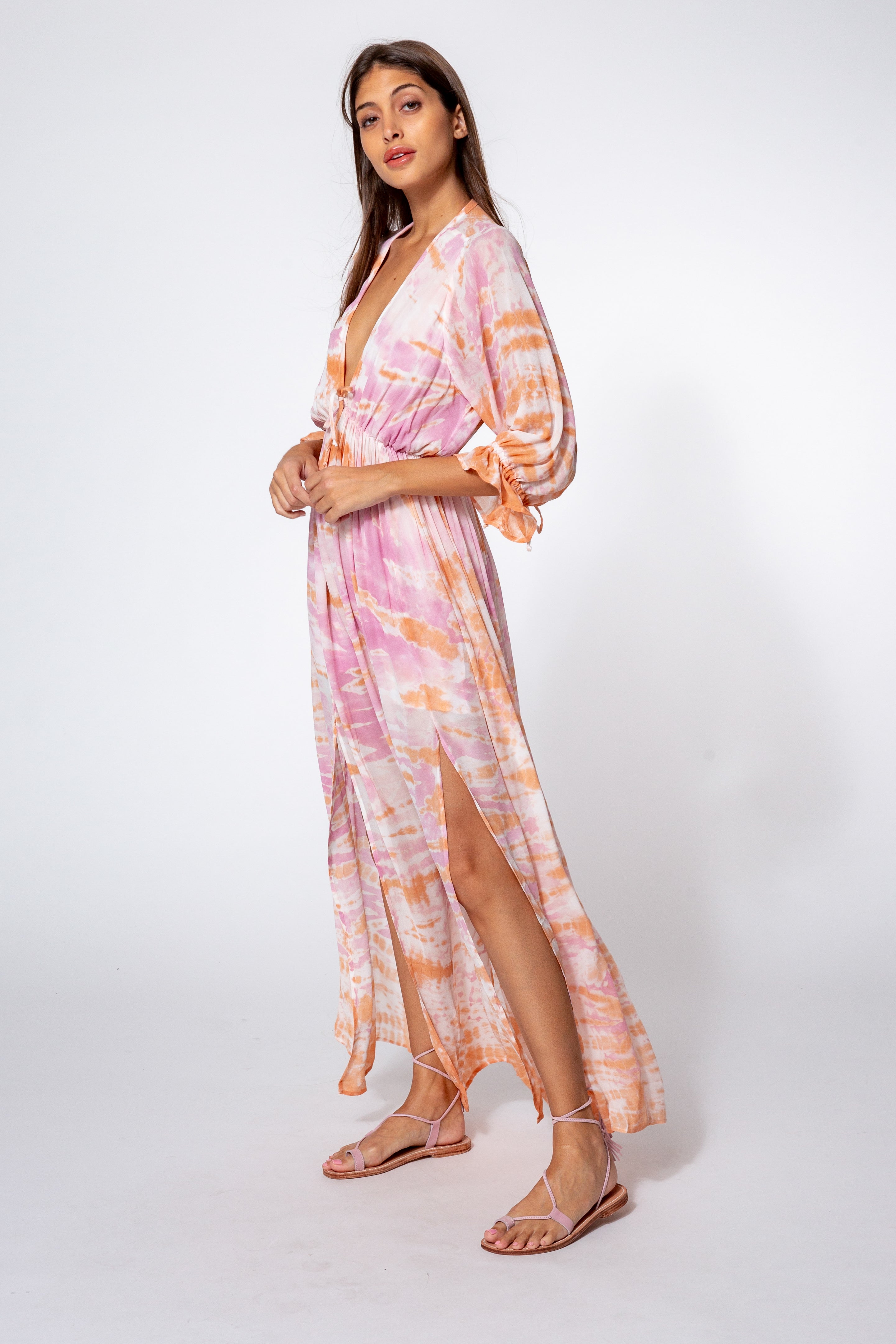 Meadow Dress In Peach Bamboo